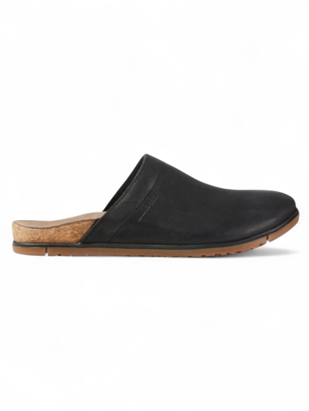 L.L. Bean Go Anywhere Clogs Nubuck Leather Cork Platform Slip On Mules Black 6